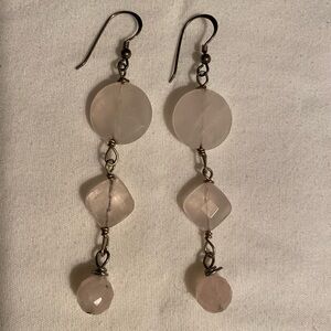 Pink Crystal Dangle Earrings